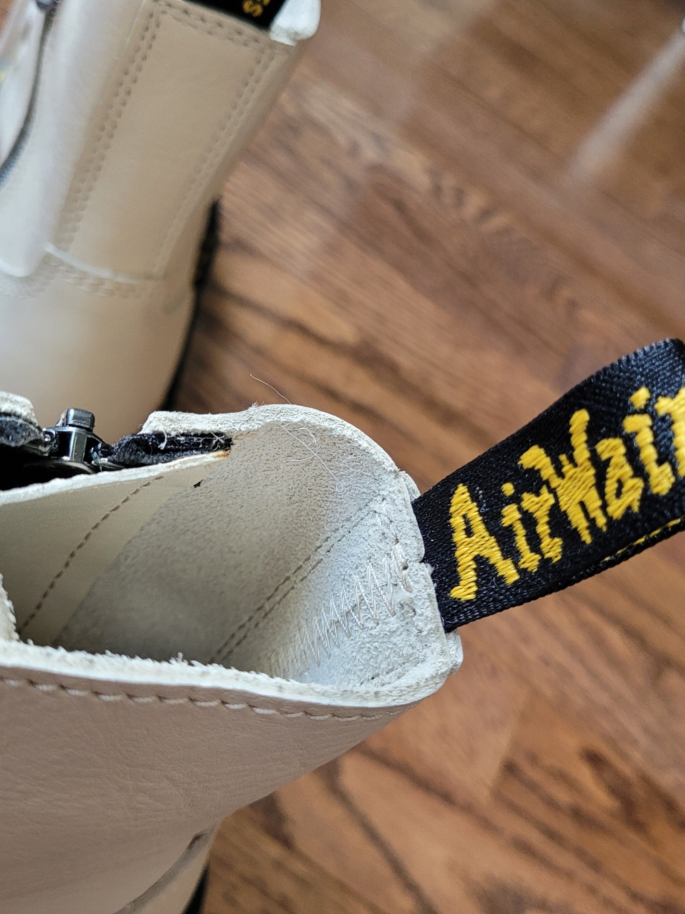 Dr. Martens Jadon III Cream Lace-Up Platform Combat Boots with Black Sole - Picture 8 of 16
